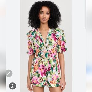 Farm Rio Romper Floral Off White NWT size XS
